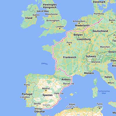 Karte der 2015 gefahrenen Tracks