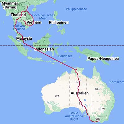 Karte der 2019 gefahrenen Tracks